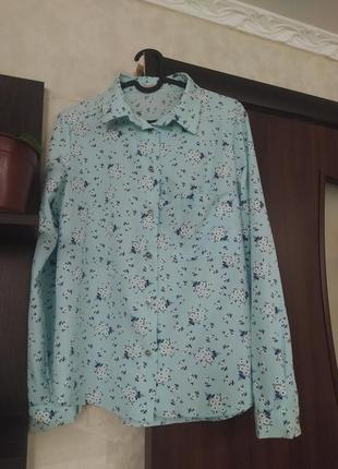 Цветочная блузка рубашка с длинными рукавами2 фото