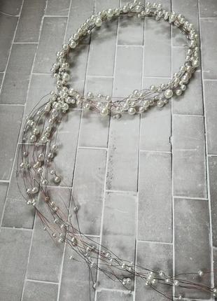 Фата из бусин / венок для волос /віночок для волосся /весільний віночок