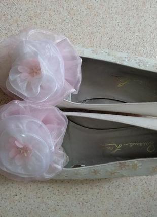 Туфли выпуск свадебные белые на торжество кожа италия винтаж3 фото