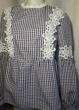 100% коттон блузка женская натуральная кружево кружевная блузка рубашка вышиванка.фотосессия10 фото