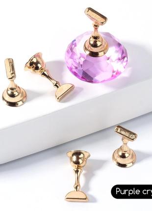 Магнитная подставка кристалл для типс - сиреневый алмаз / магнітна підставка "кристал"