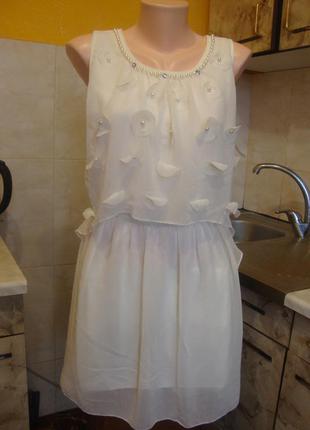 Платье бело-кремовое new york lanndry4 фото