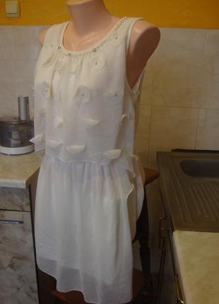 Платье бело-кремовое new york lanndry6 фото