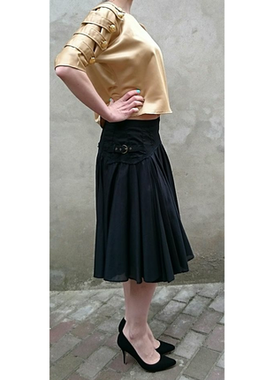 Чорна спідниця sisley, спідниця міді, чёрная юбка sisley, юбка миди2 фото
