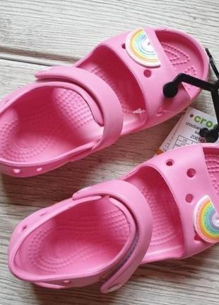 Оригинал crocs детские сандалии босоножки bayaband sandal kid's pink lemonade крокс3 фото