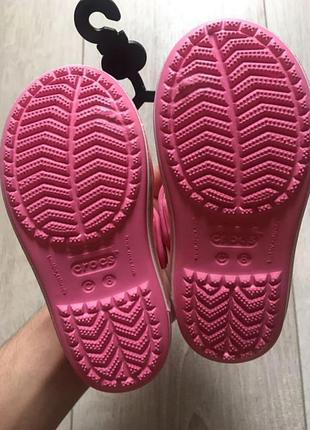 Оригінал crocs непромокаемые дитячі сандалії босоніжки bayaband sandal kid's pink lemonade крокс6 фото
