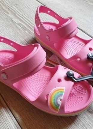 Оригинал crocs детские сандалии босоножки bayaband sandal kid's pink lemonade крокс1 фото