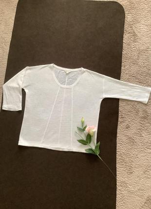 Біла блуза лонгслив white stuff 100% льон р. 38 ( на 40,42 )1 фото