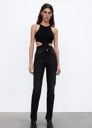 Снижка💔 джинсы zara черные очень стильные и базовые6 фото