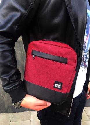 Барсетка сумка мужская красная
