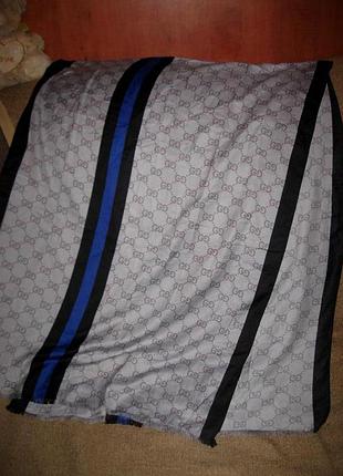 Шарф летний серо-синий