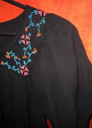 Блуза boho с вышивкой черная h&m3 фото