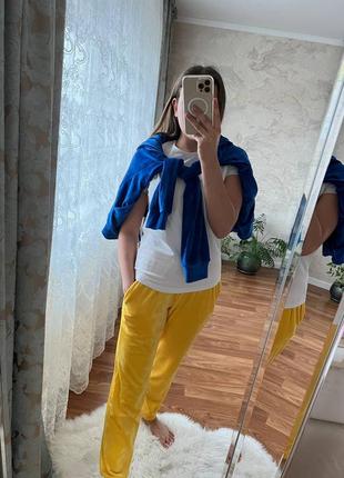 Костюм в цвете флаг украины, сине-желтый костюм, костюм кофта и штаны украина5 фото
