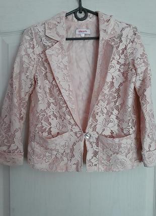 Піджак кольору пудри miss e-vie на 11-12 років