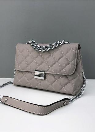 Жіноча шкіряна сумка стьобана