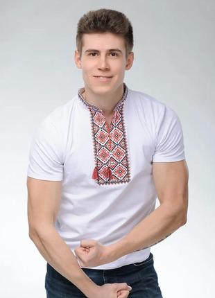 Вишиванка чоловіча трикотажна футболка, мужская вышиванка1 фото