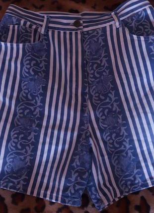 Модные джинсовые шорты котоновые в полоску 14 р dorothy perkins!5 фото