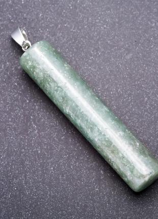 Кулон цилиндр из натурального камня авантюрин зеленый 64х54х12мм