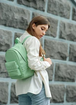 Стильний м'ятний вмісткий жіночий рюкзак для школи2 фото