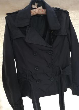 Легкая короткая ветровка, пиджак) темно-синяя1 фото