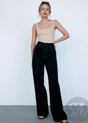 Джинси палаццо з високою посадкою zara, 36р,