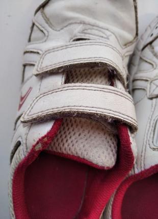 Білі шкіряні кросівки uk12,5g 31р. дівчинці, на липучках7 фото