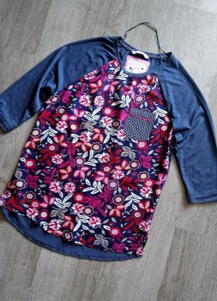 Красивая кофта-блуза-реглан-свитшот в цветочный принт,бренда tu5 фото
