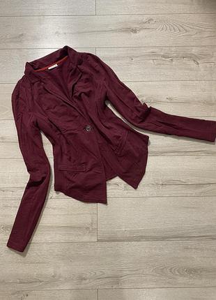 Піджак кардиган кольору бургунді/піджак