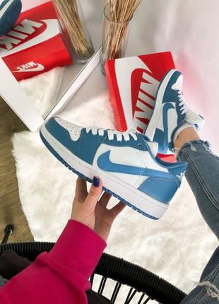 Кросівки nike air jordan 1 low blue/white 💙