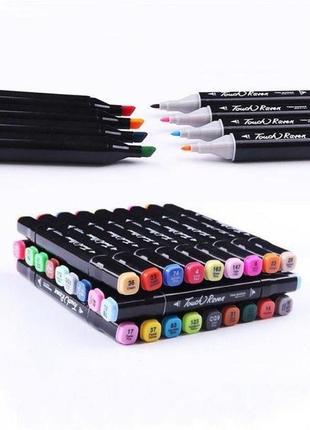 Набор скетч маркеров touch 120 шт в черной сумочке набор скетч-маркеров для рисования двусторонних bf10 фото