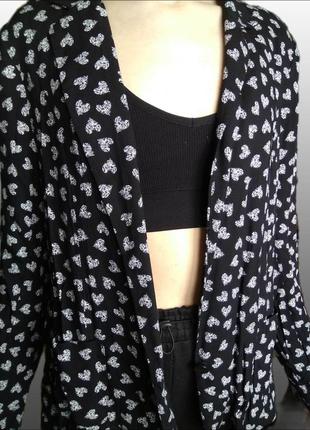 Вискозный женский пиджак черный в сердечки/жакет atmosphere на подкладке/вискоза4 фото
