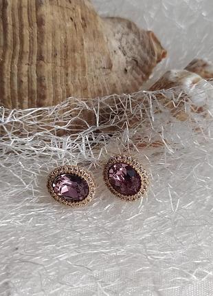 Сережки з камінням swarovski