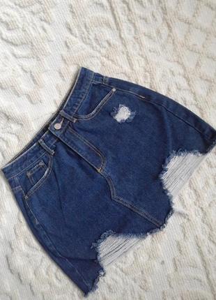 Короткая джинсовая юбочка2 фото