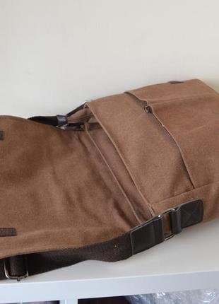 Чоловіча сумка через плече тканинна "полотно-cotton"6 фото