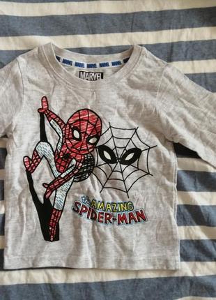 Реглан кофта свитер для мальчика с человеком пауком marvel primark