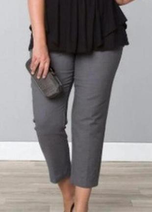 Классные брюки батал в мелкую гусиную лапку высокая посадка m&s 🌹❇️🌹