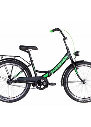 Велосипед formula 24" smart vbr рама-15" 2021 багажник+фонарь black/green (ops-fr-24-249)