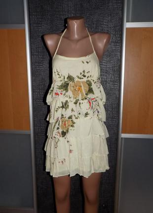 Летнее платье promod с воланами,р.м