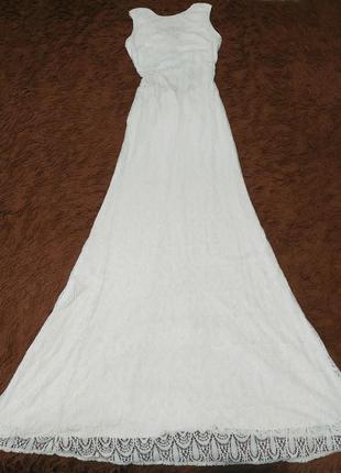 Кружевное нежное платье в пол1 фото