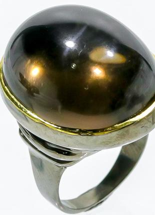 Кільце срібло з нат. раух топазом ( димчастий кварц) 925 проба р. 19 таїланд.5 фото