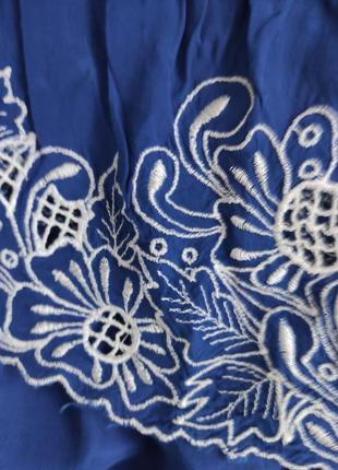 Синий сарафан в пол, натуральная ткань3 фото