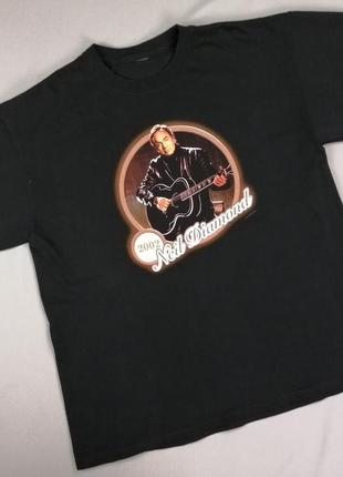 Вінтажна футболка neil diamond live in concert 2002 офіційний мерч neil young