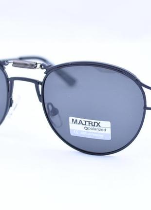 Matrix оригинальные солнцезащитные очки круглые черные унисекс2 фото