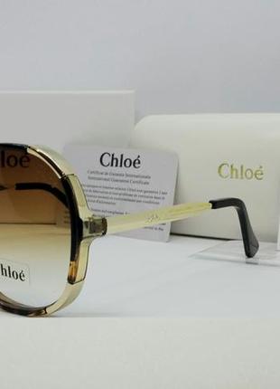 Очки в стиле chloe ce 712s большие стильные женские солнцезащитные очки коричневые с градиентом1 фото