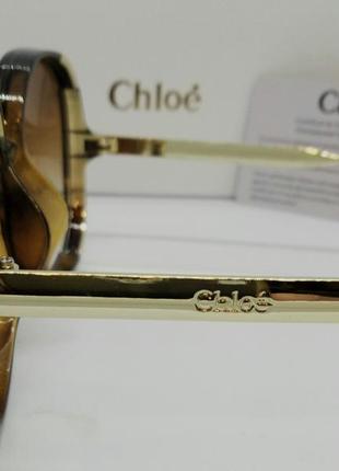Очки в стиле chloe ce 712s большие стильные женские солнцезащитные очки коричневые с градиентом5 фото