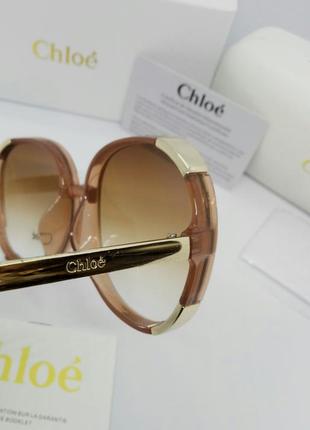 Chloe ce712s крупные стильные женские солнцезащитные очки бежевые с градиентом9 фото