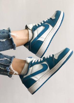 💙 nike air jordan 1 low blue/white жіночі блакитні трендові кросівки найк джордан весна літо осінь женские голубые кроссовки демисезон1 фото