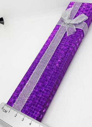 Коробочка для украшений под браслет или цепочку фиолетовая "диско"3 фото