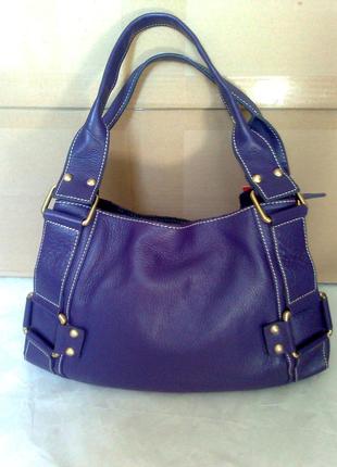 Кожаная сумка раоlo truzzi, италия, оригинал, royal purple2 фото