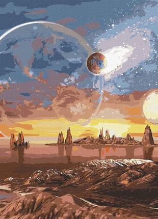 Картина за номерами космічна пустеля з фарбами металік 50х50 см (kho9541) ідейка